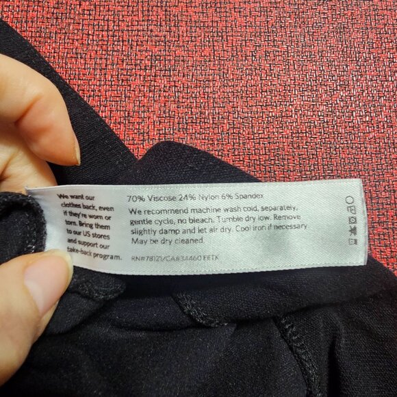 Eileen Fisher Black Pull On Pants 1X Stretch Straight Ankle Office Minimalist - Picture 4 of 7